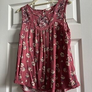 Floral Embroidered Sleeveless Top